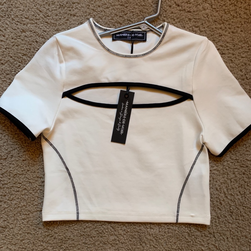 Maniere de Voir White Cutout Tee